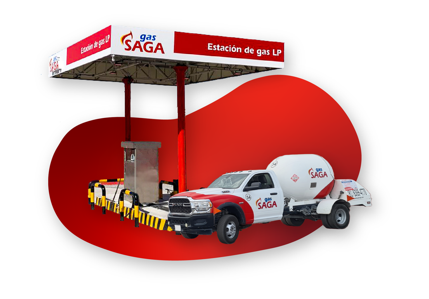 Distribuidora de Gas LP. Gas SAGA. Gasera. Servicio de Gas LP. Estaciones de gas. 24 hrs